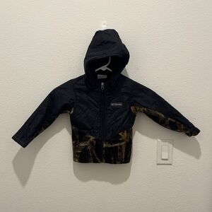 Columbia Black and Tan Hooded Jacket